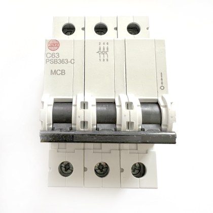 Wylex PSB363-C White Clip C63 63A 63 Amp 3 Pole Phase MCB Circuit Breaker Type C